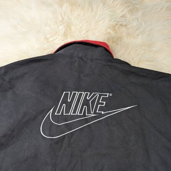 Nike White Label Canvas Large Swoosh Rod Black Baseball All Star Game Jacket L - Picture 1 of 9